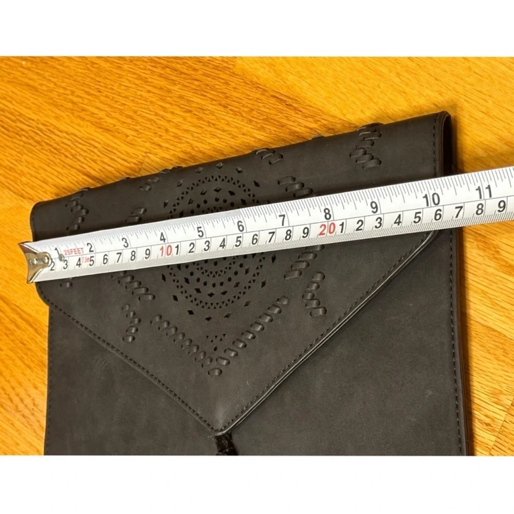 Anthropologie Leather Envelope Tassel Clutch